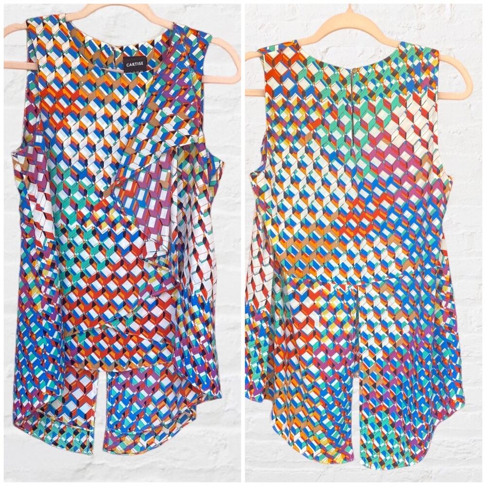 Cartise colorful high low blouse